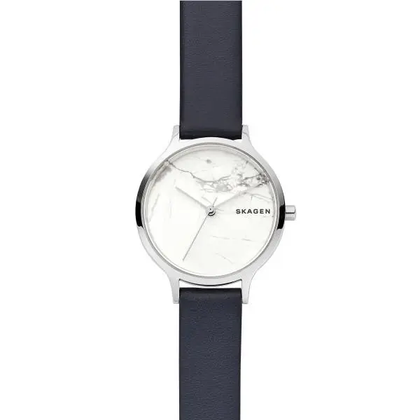 Women`s Skagen Anita Blue Leather Stone Watch SKW2719