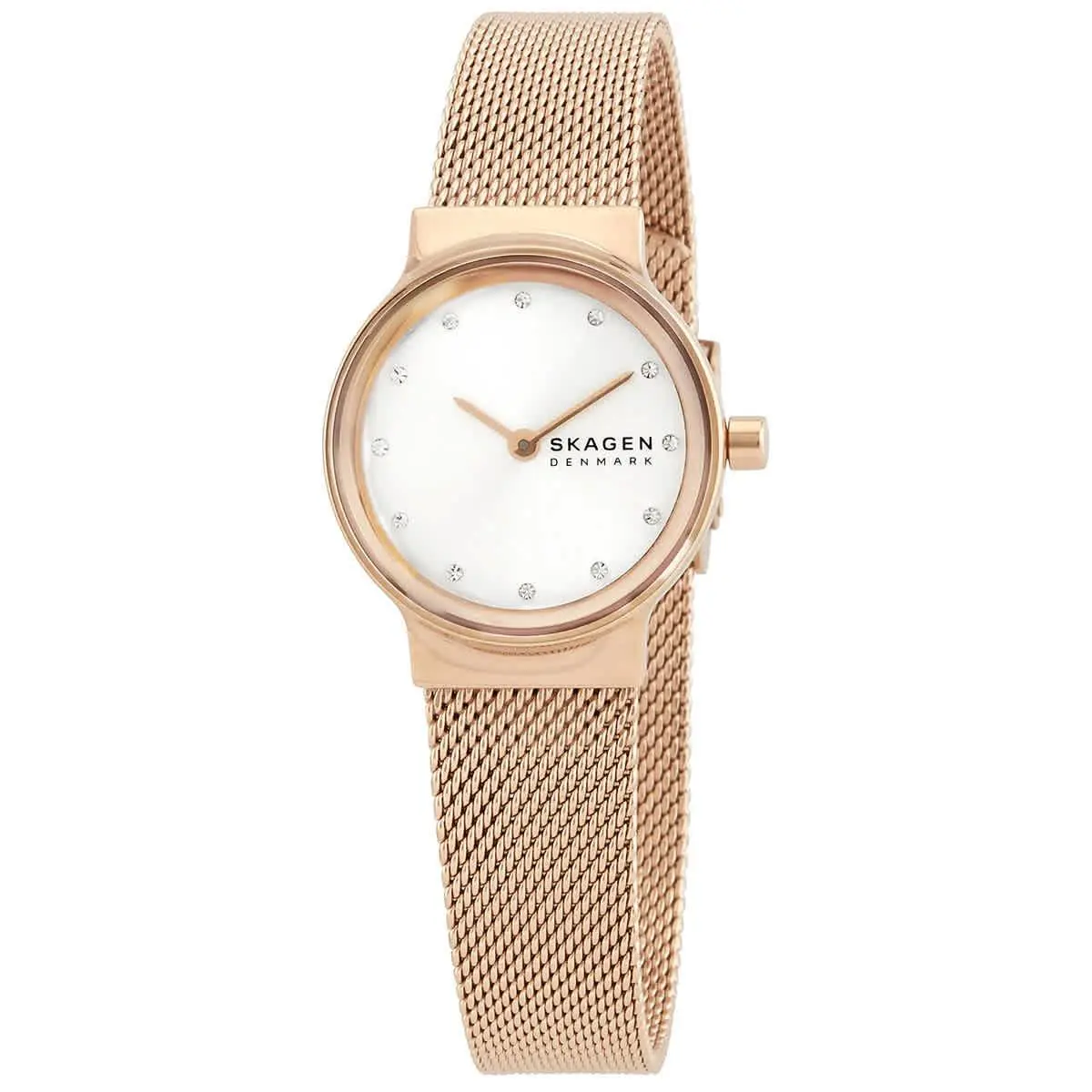 Skagen Freja Quartz Crystal White Dial Ladies Watch SKW2665 - White, Dial: White, Band: Rose Gold-tone