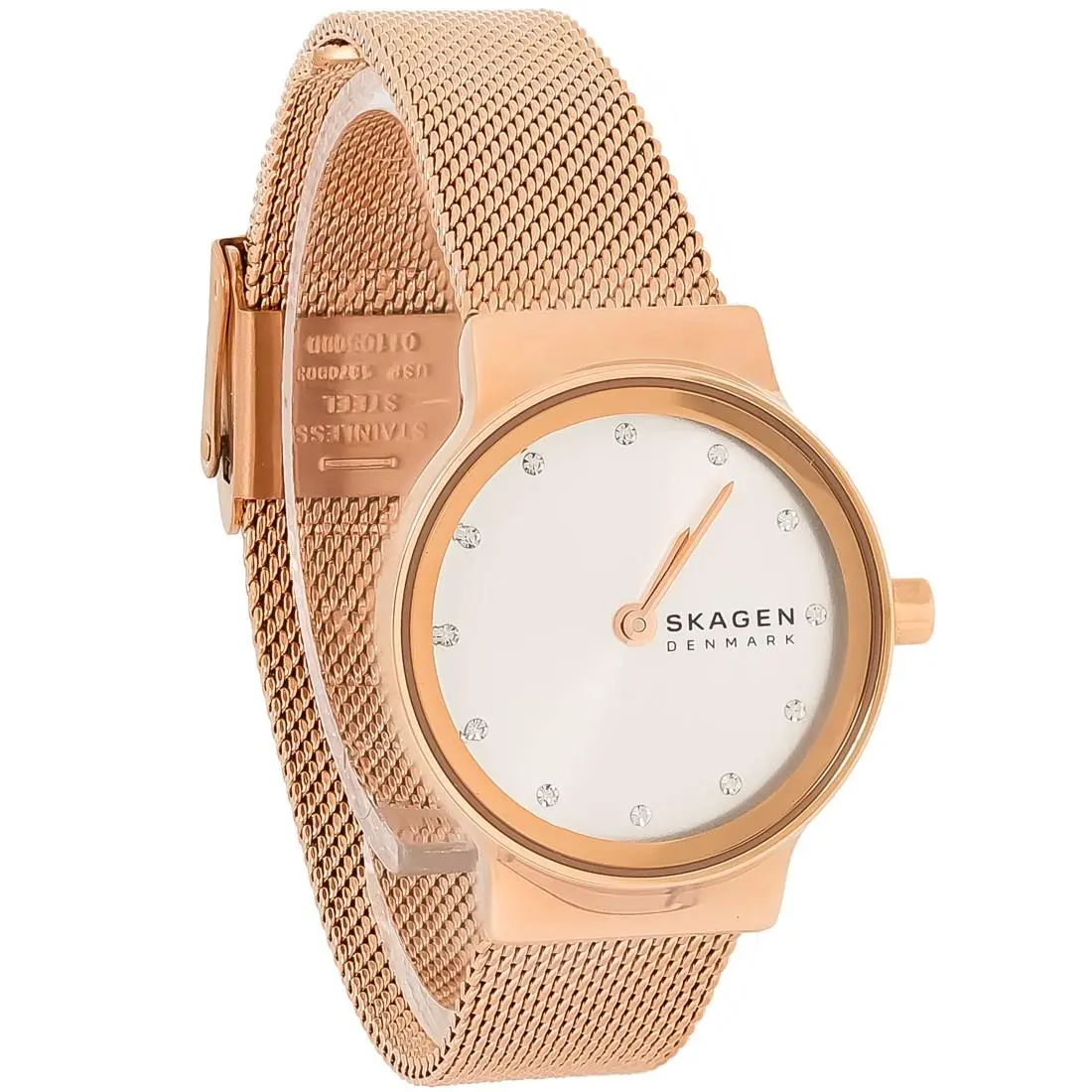 Skagen Freja Crystal Rose Gold-tone Mesh Band Women`s Quartz Watch SKW2665