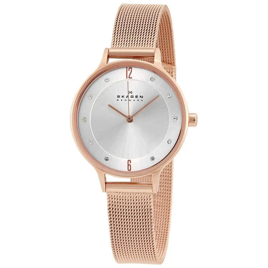 Anita Silver Dial Rose Gold-tone Ladies Watch SKW2151 by Skagen
