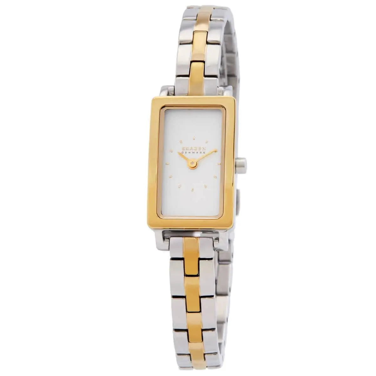 Skagen Hagen Micro Quartz White Dial Ladies Watch SKW3155 - White, Dial: White, Band: Two-tone (Silver-tone and Gold-tone)