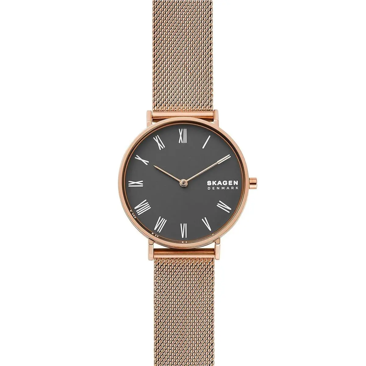 Skagen Hald Classic Dress SKW2813 Dial Gray Strap Stainless Steel Womens Watch - Dial: Gray, Band: Rose Gold, Bezel: Rose Gold