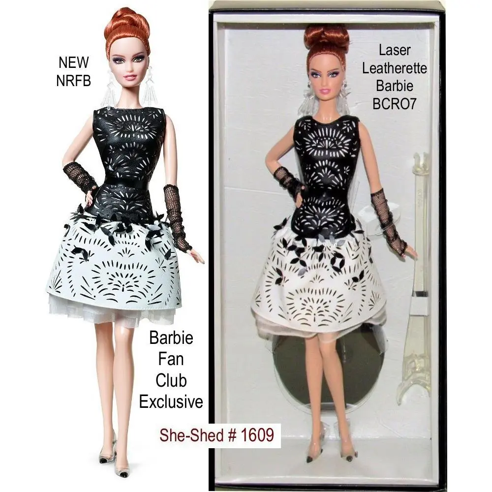 Laser Leatherette Barbie BCR07 Collectible Barbie Fan Club Exclusive Mattel