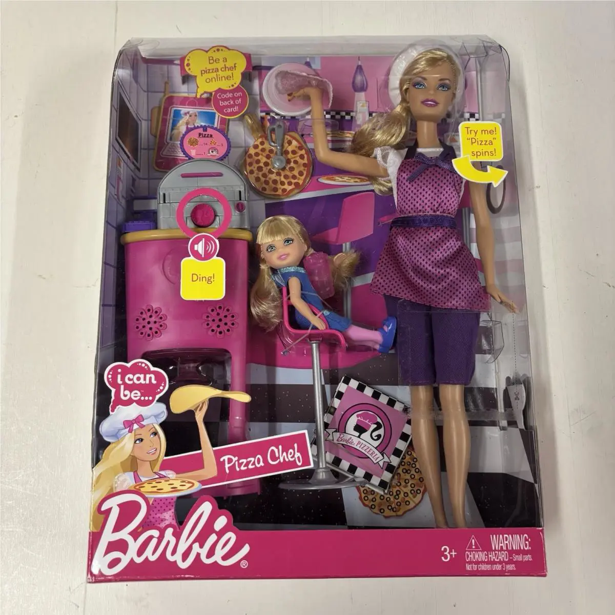 Barbie Doll Pizza Chef with Little Girl Doll 2009 Collector T2694