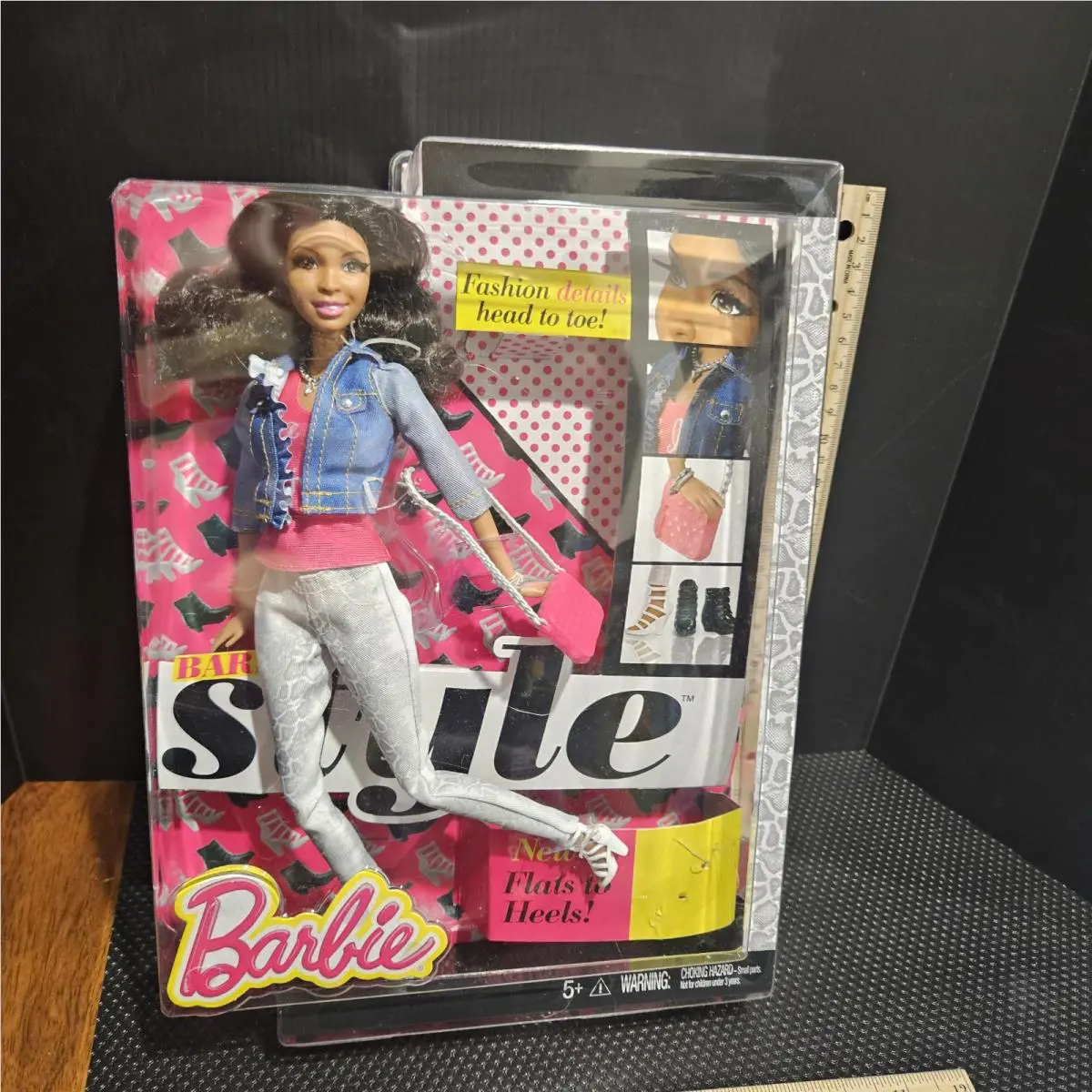 Nikki Barbie AA Doll So In Style Glam Lux Flats to Heels CFM55 Package Wear - Doll Hair: Black, Doll Eye: Brown