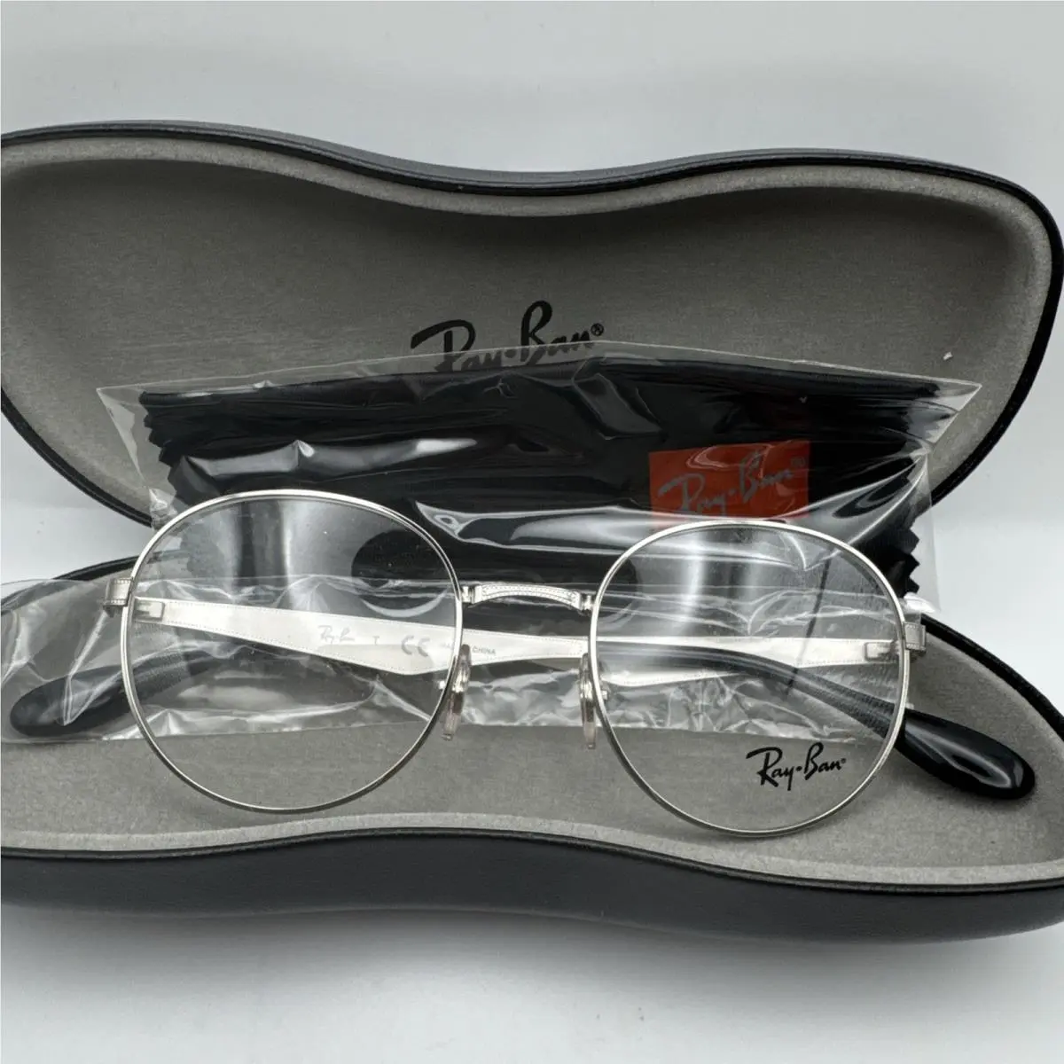 Ray-ban Frames Silver Round Titanium Unisex Eyeglasses rb6343 2595 47 19 140