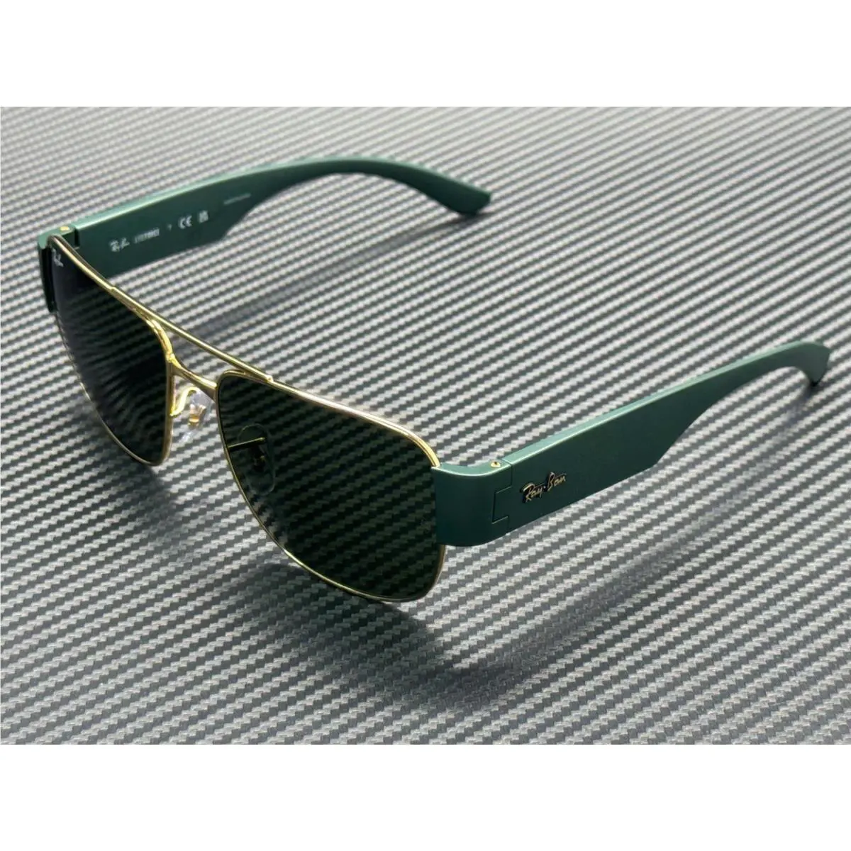 Ray Ban RB3756 001 31 Gold Green Unisex 59 mm Sunglasses