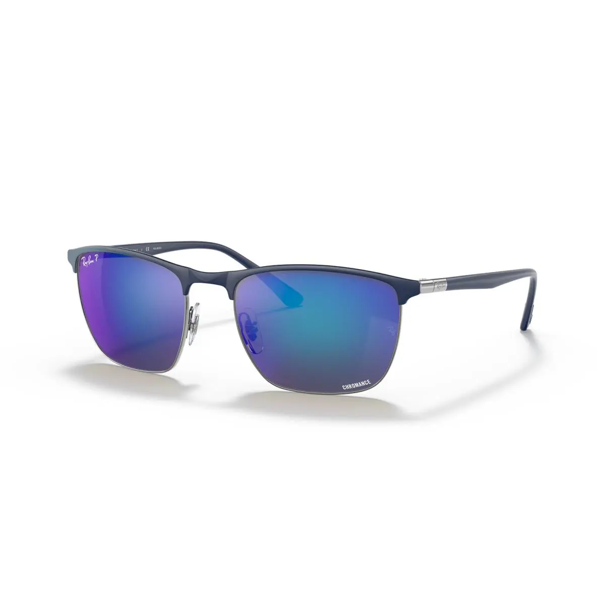 Ray-ban RB3686 Blue On Gunmetal/blue Chromance Polarized 57 mm Sunglasses - Frame: Polished Blue On Gunmetal, Lens: Blue