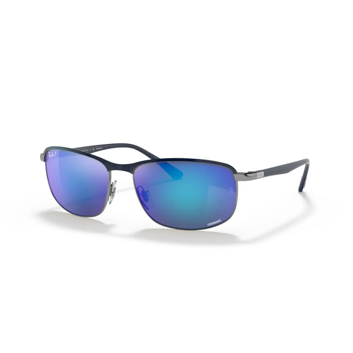 Ray-ban RB3671CH Matte Blue On Gunmetal/grey/blue Chromance Polarized Sunglasses - Frame: Matte Blue On Gunmetal, Lens: Grey/Blue