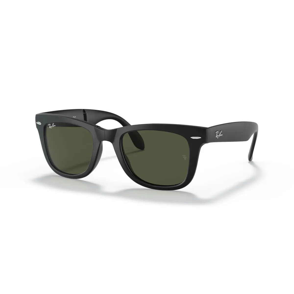 Ray-ban Wayfarer Folding Classic Black/G-15 Green Sunglasses RB4105 601S 50-22 - Frame: Matte Black, Lens: Green