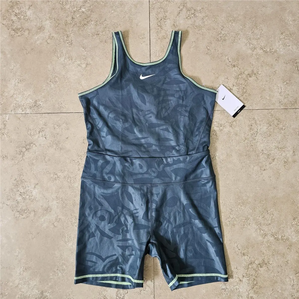 Womens Nike Sleeveless Racerback Tennis Bodysuit Romper DX5937-328 Size Lrg