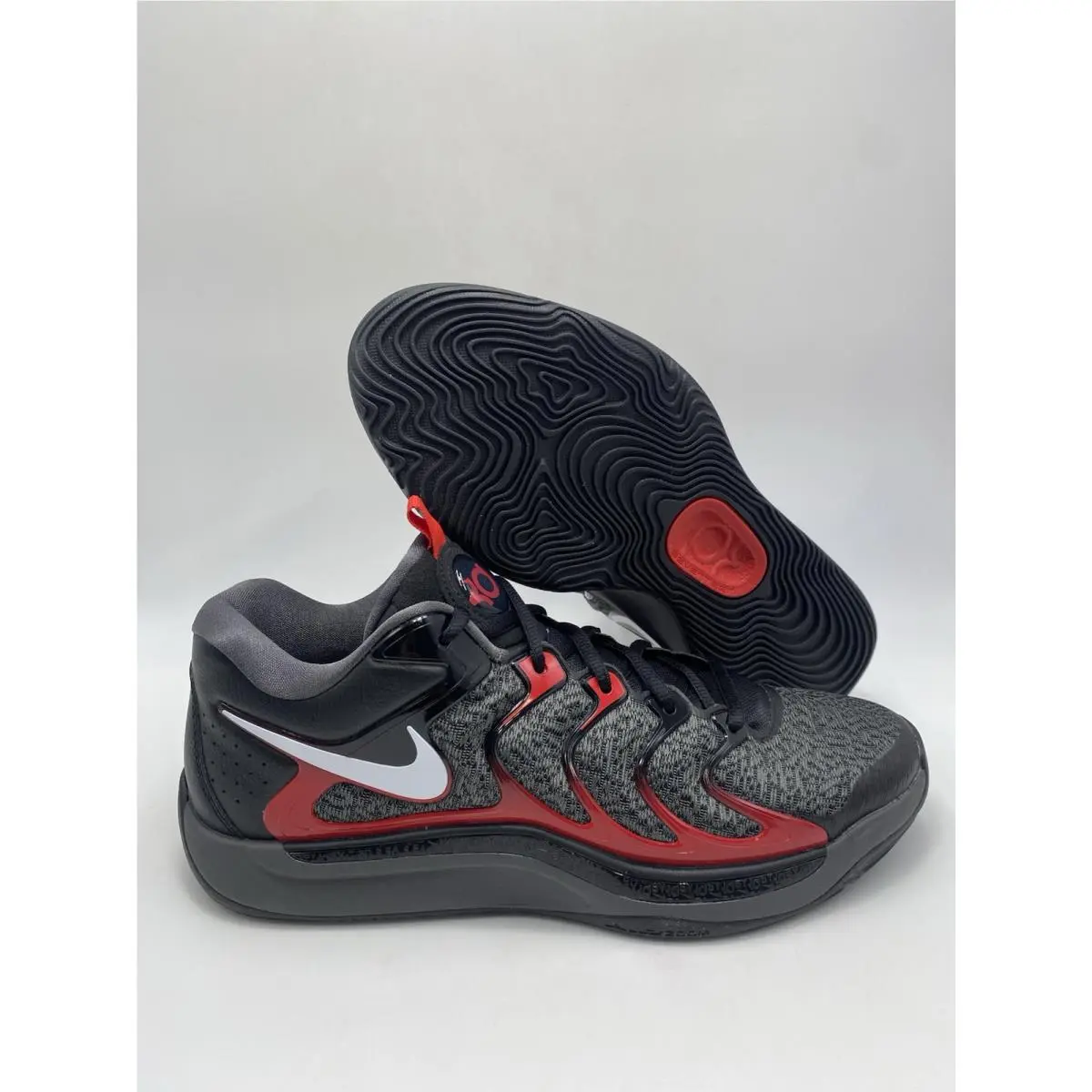 Nike KD17 Black White Iron Grey Red FJ9487 001 Men`s Size 10/Women`s 11.5