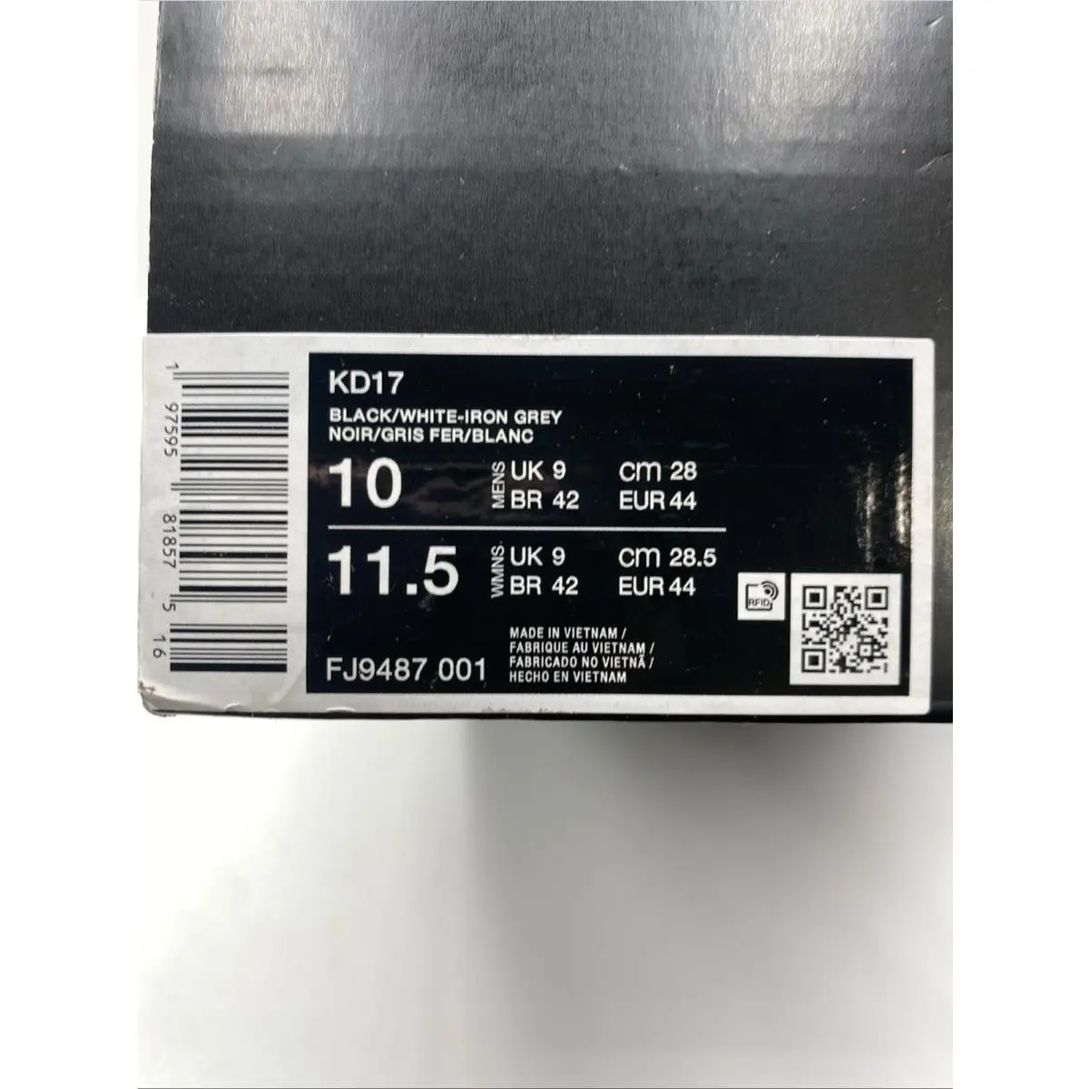 Nike shoes - Nike KD 17 - FJ9487 001 - Black/White-Iron Grey (UPC: 197595818575) 6