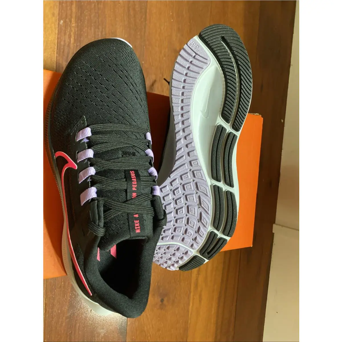 Nike shoes - Nike Pegasus - Pegasus - Black/white/pink/purple 1
