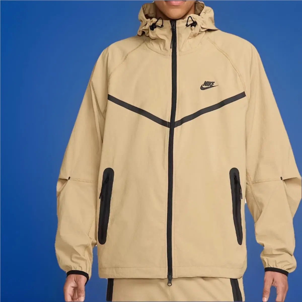 Nike Tech Windrunner Woven Jacket Hoodie Parachute Beige HM7151-297 Men`s L
