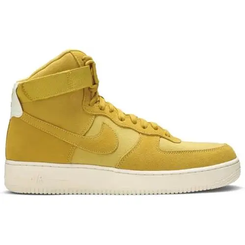 Nike Air Force 1 High Suede `yellow Ochre` Yellow/white AQ8649-700 Men`s Size 10
