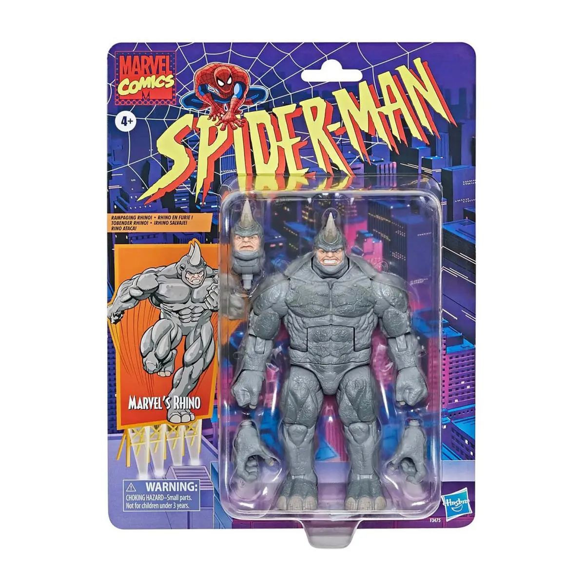 Spider-man Marvel Legends Series 6-inch Marvel s Rhino Retro Action Figure Toy