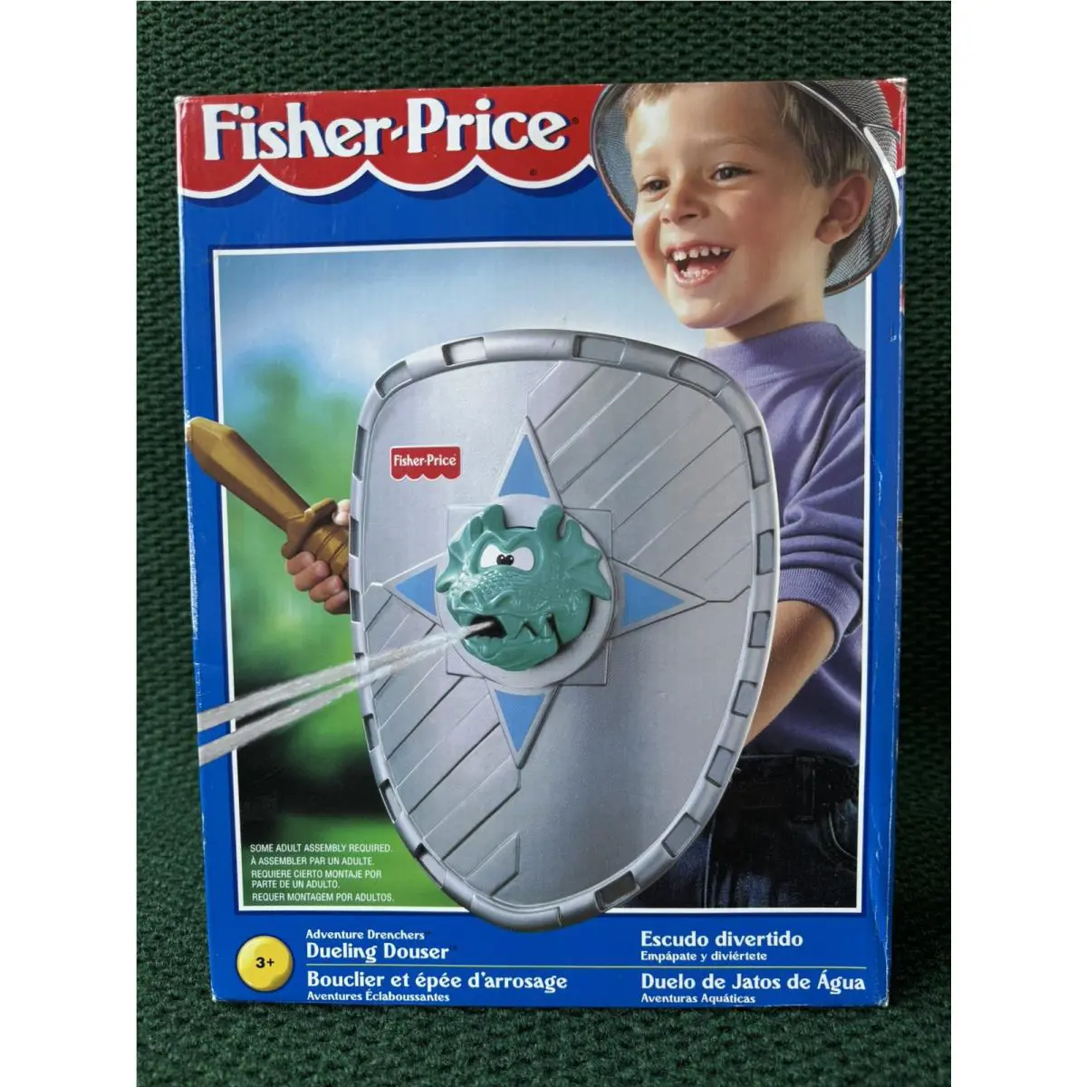 Fisher Price Vintage 1998 Drenchers Dueling Douser Water Dragon Shield Toy
