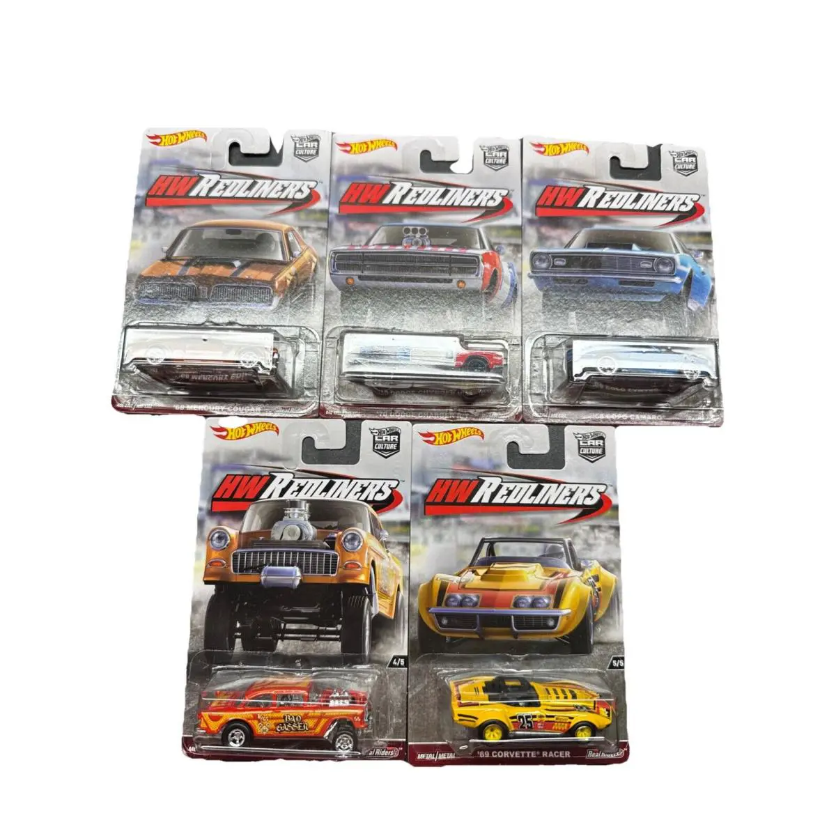 Hot Wheels Premium HW Redliners Car Culture Full Set OF 5 Complete Real Riders