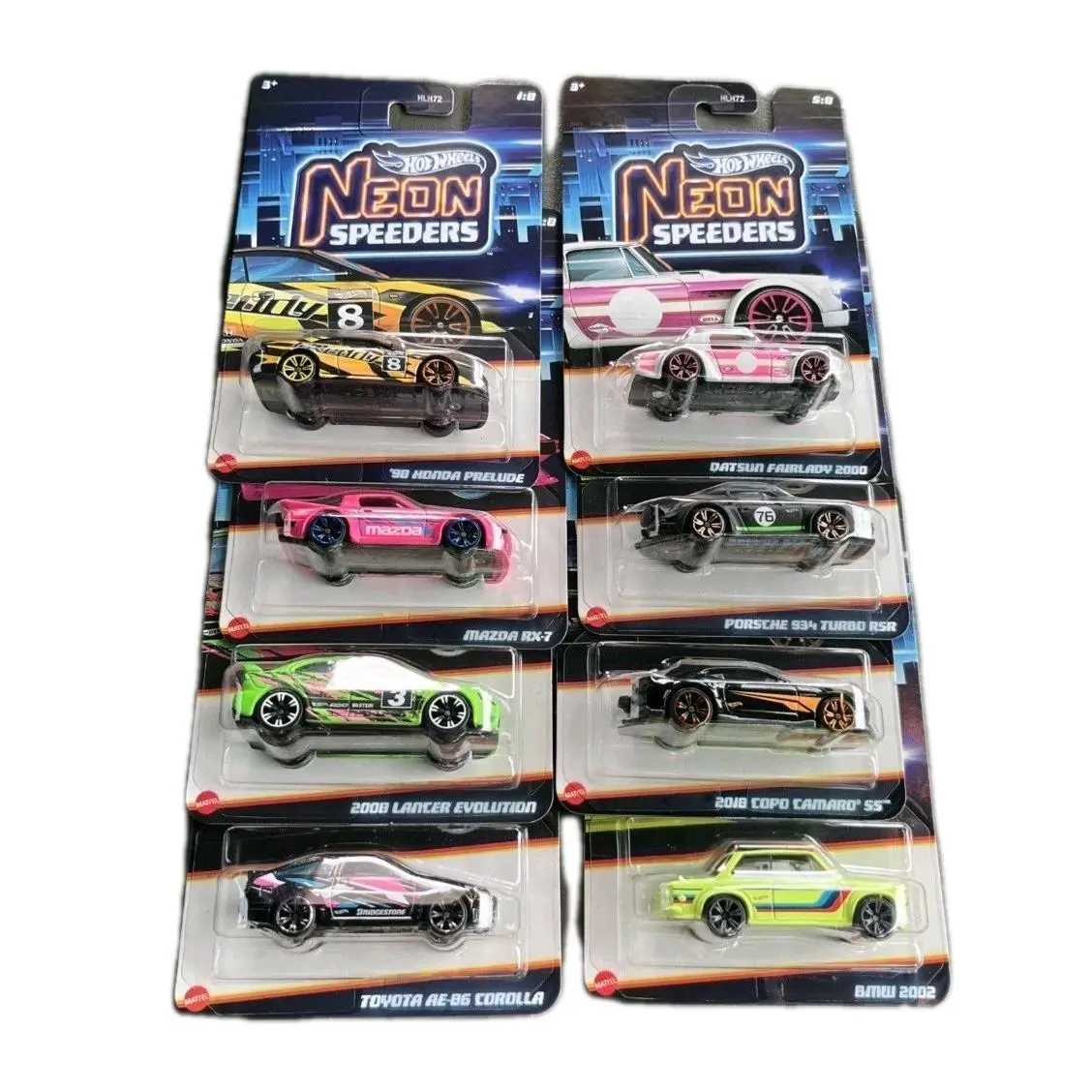 2025 Hot Wheels Neon Speeders Complete Set Of 8