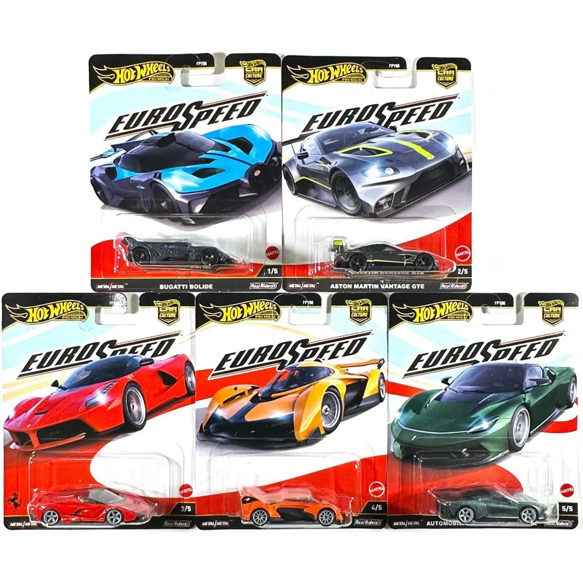 Hot Wheels 2025 Car Culture Euro Speed - Set of 5