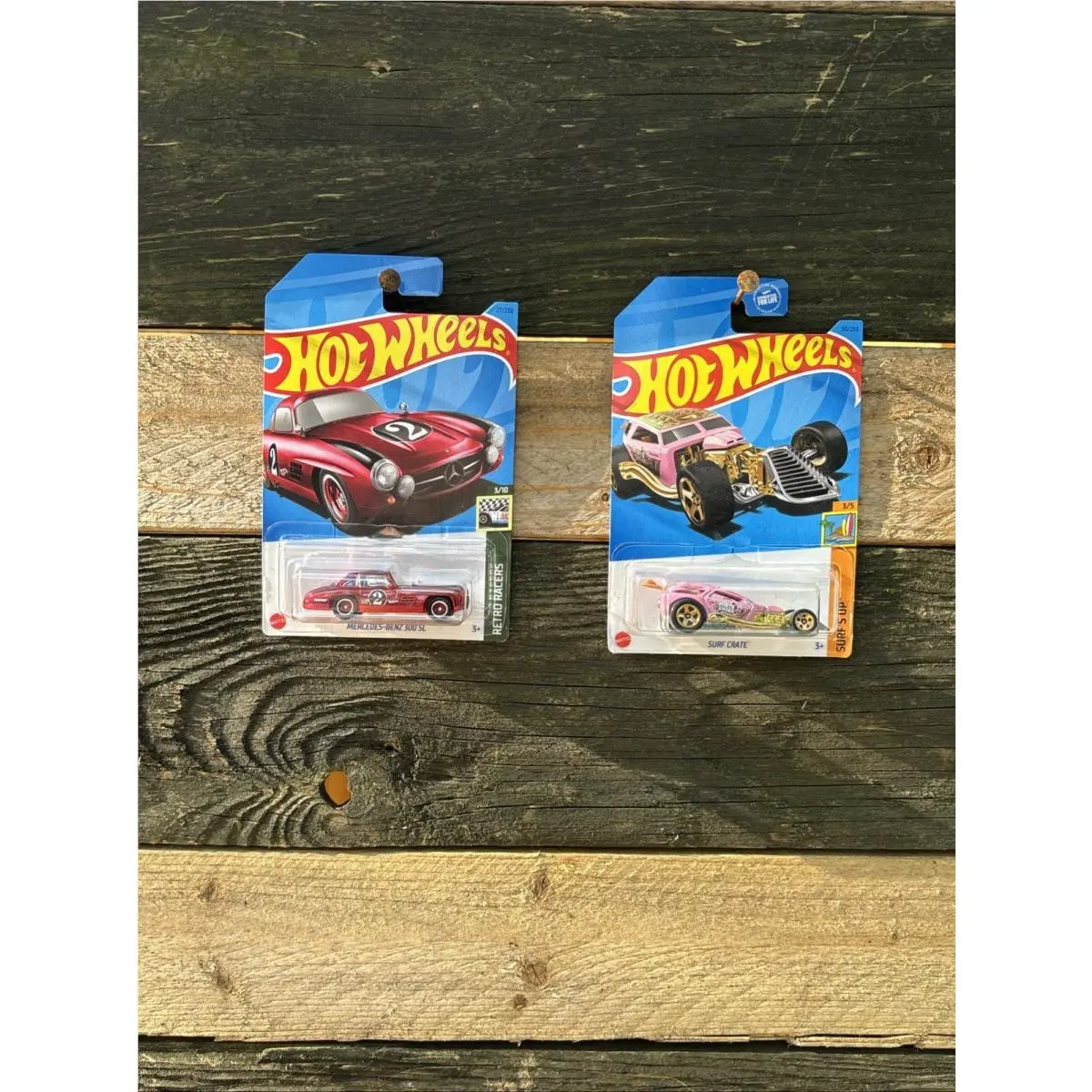 Super Treasure Hunt 2023 Hot Wheels Mercedes Benz 300SL Surf Crate Included