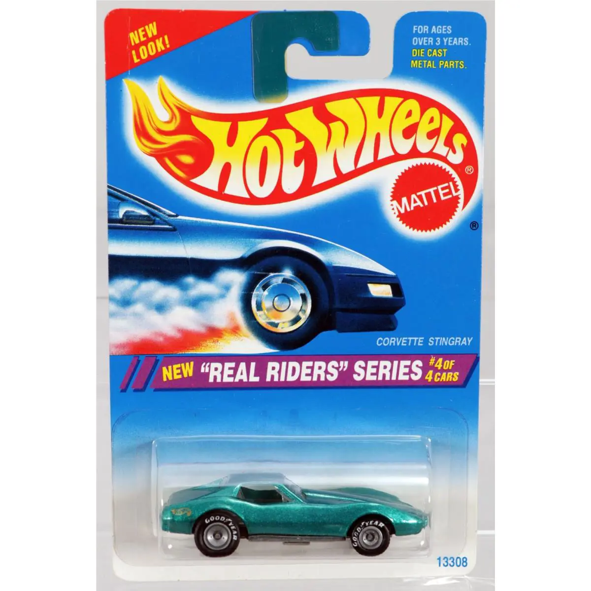 Hot Wheels Corvette Stingray Real Riders Series - 13308 Nrfp 1994 Aqua 1:64