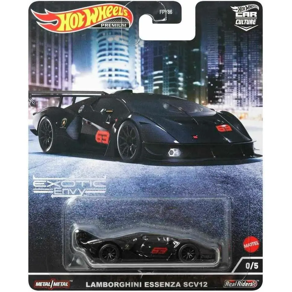 Hot Wheels Car Culture Exotic Envy Lamborghini Essenza SCV12 Chase Car 0/5 - Black