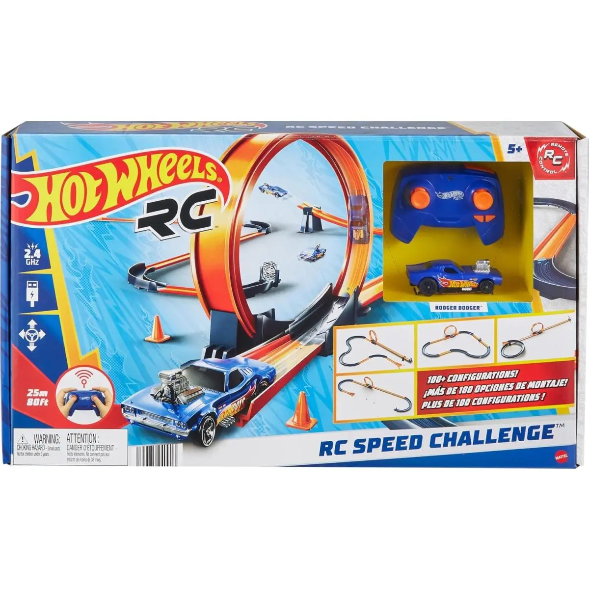 RC Speed Challenge Track Set Remote-control Toy Car 1:64 Scale with 30 Pieces