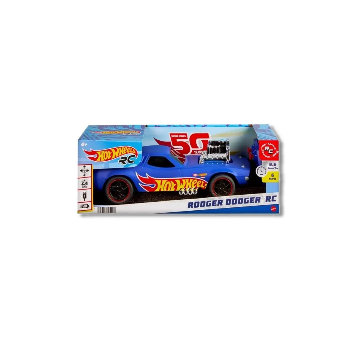 Mattel Hot Wheels Rodger Dodger Rechargeable Car Toy Blue HTP54