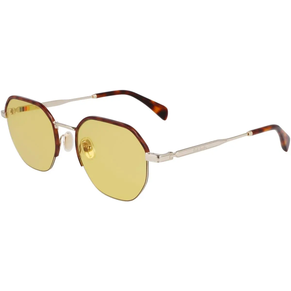 Lovell Men`s Semi-rimless Geometric Round Sunglasses PS24110S - Italy Gold-Tone-Havana/Yellow (714) by Paul Smith