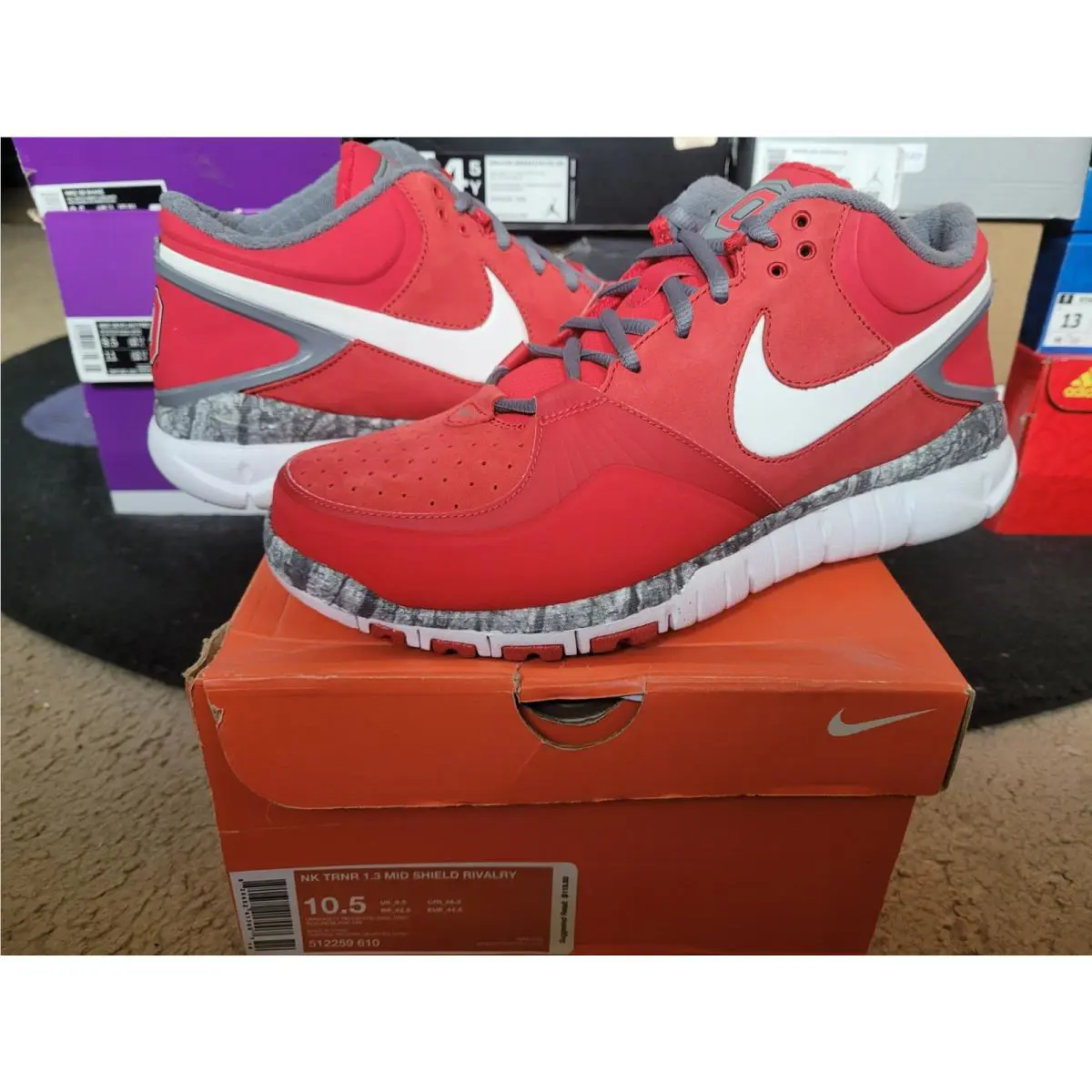 Nike shoes - Free Trainer 1.3 Mid Shield Rivalry - 512259 610 - Red 2
