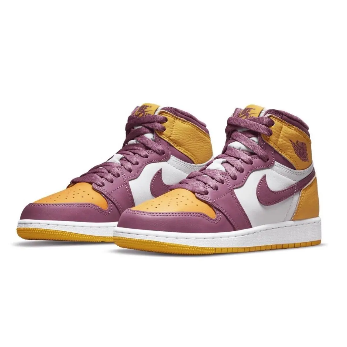 Nike shoes - Jordan 1 - 575441 706 - University Gold/Light Bordeaux/White 0