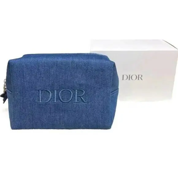 Beauty Denim Blue Clutch Cosmetic Bag Makeup Pouch by Dior