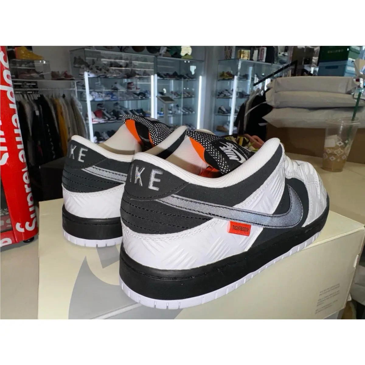 Nike shoes - Nike TIGHTBOOTH x Dunk Low SB AJ7291-002 - FD2629-100 - White/Black/Safety Orange 1