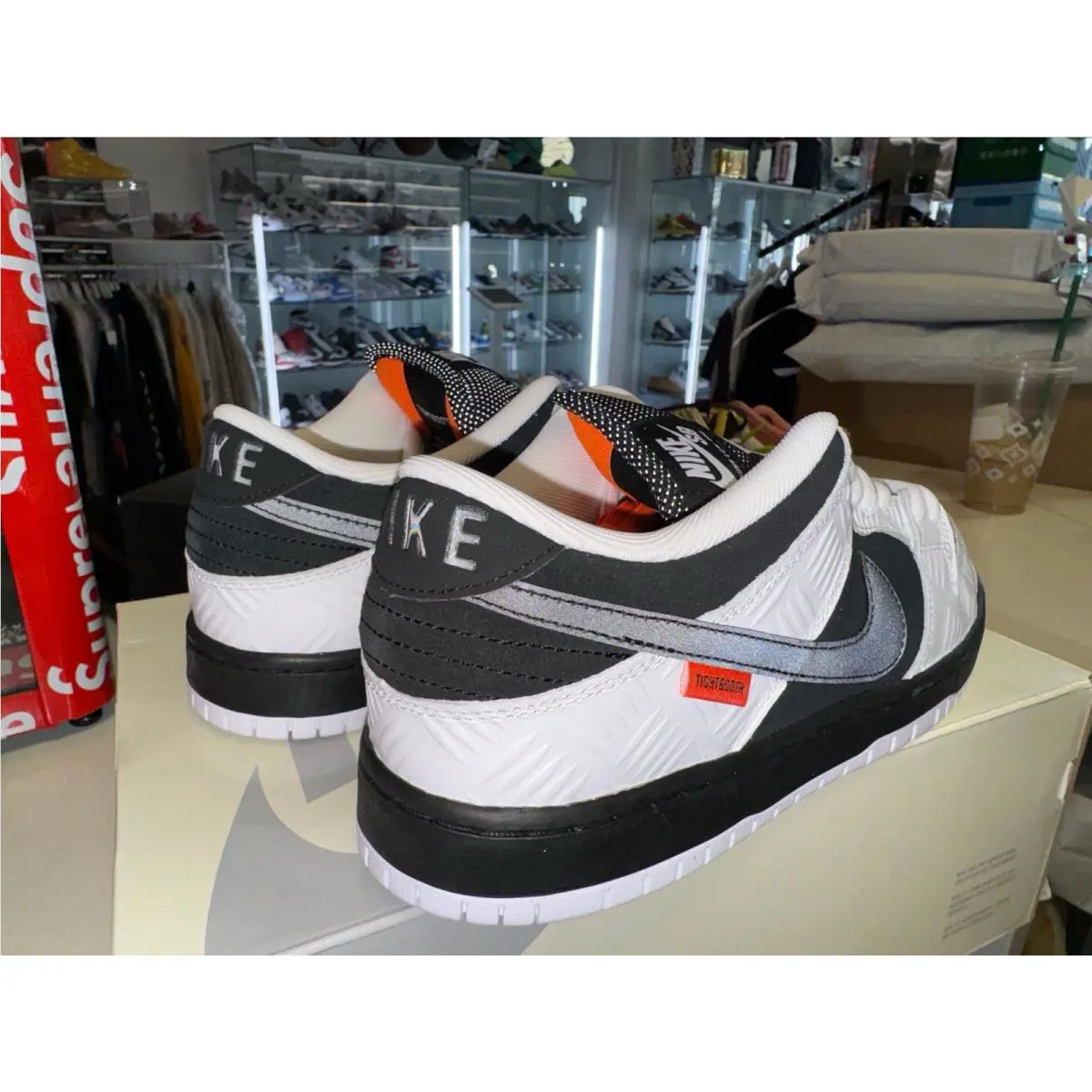 Nike shoes - Nike TIGHTBOOTH x Dunk Low SB AJ7291-002 - FD2629-100 - White/Black/Safety Orange 1
