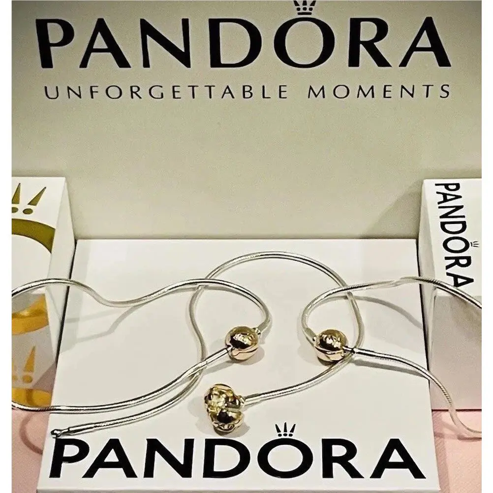 Pandora Sterling Silver 14k Essence Charm Bracelet 596003-21