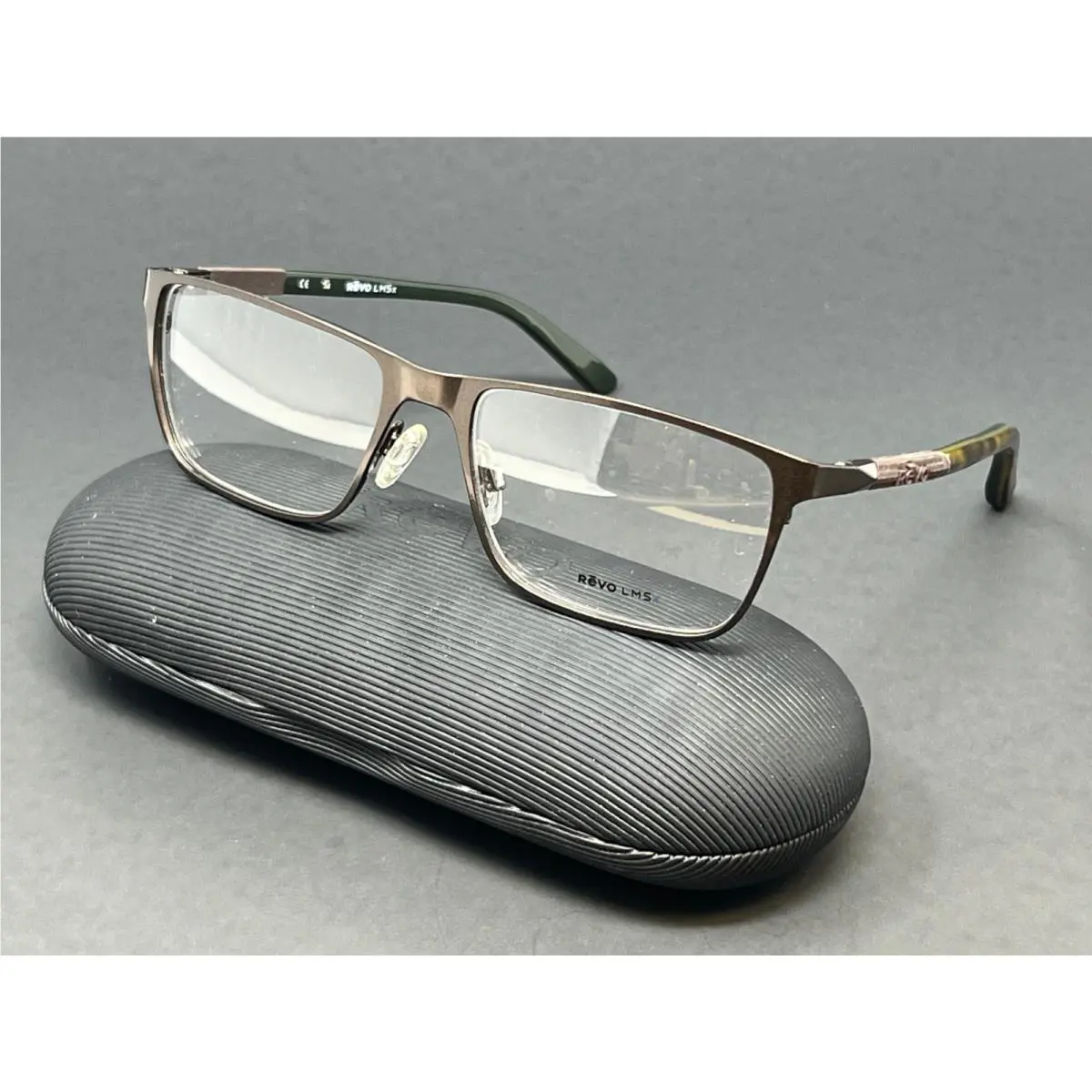 Revo Lmsx Flash RE8010-00 Rectangular Gunmetal 55mm Men`s Optical Eyeglasses