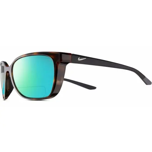Sentiment-220 Women Polarized Bifocal Sunglasses Brown Tortoise Havana 56mm Green Mirror by Nike