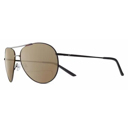 Chance-M-016 Unisex Pilot Polarized Bifocal Sunglasses in Black Grey 61mm Brown by Nike