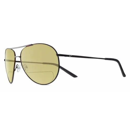 Chance-M-016 Unisex Pilot Polarized Bifocal Sunglasses in Black Grey 61mm Yellow by Nike