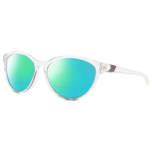 City Persona DJ Unisex Polarized Bifocal Sunglasses in Clear Gunmetal 57 mm Green Mirror by Nike
