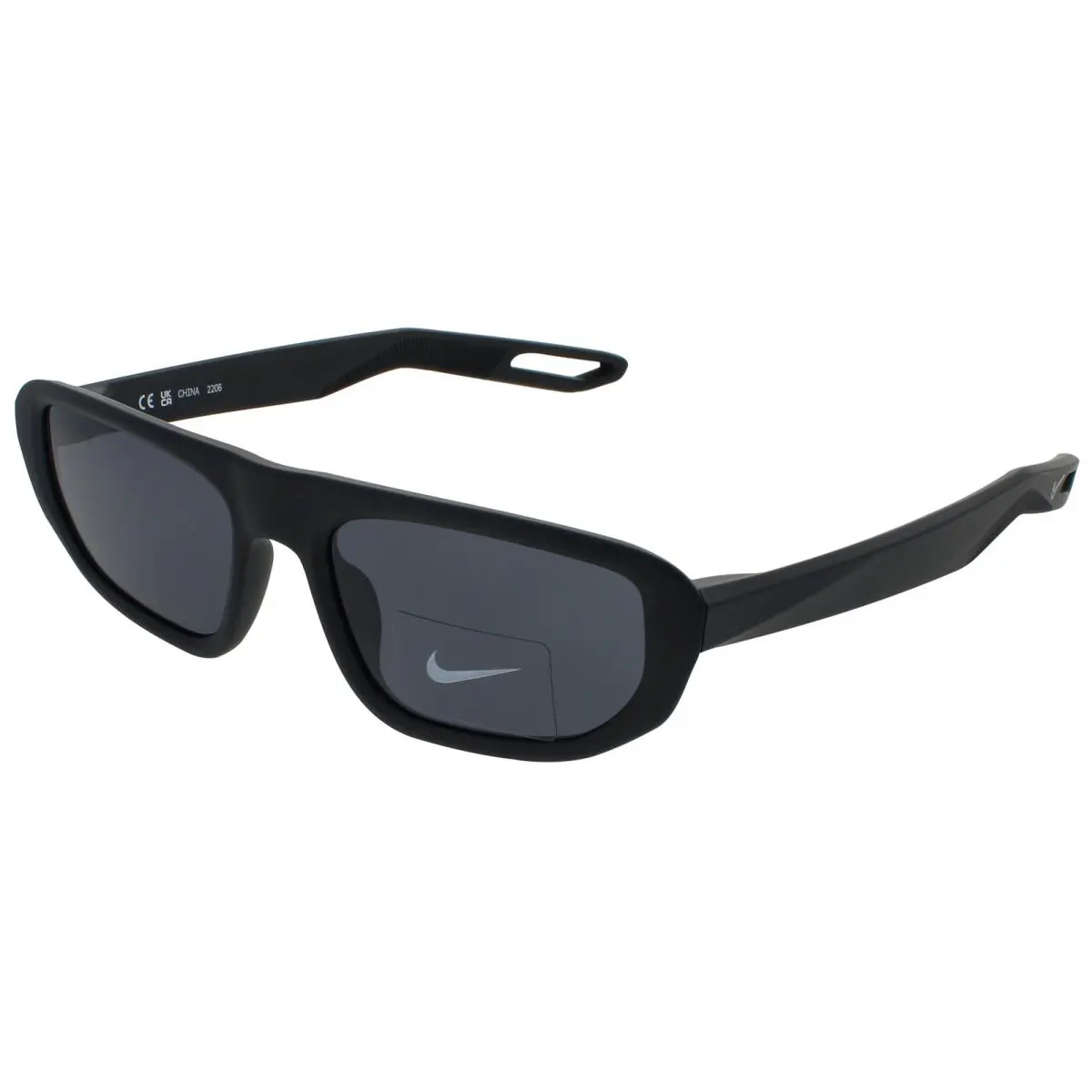 Nike NV04 DZ7376 010 Sunglasses Matte Black Frame Dark Grey Lenses 52 mm