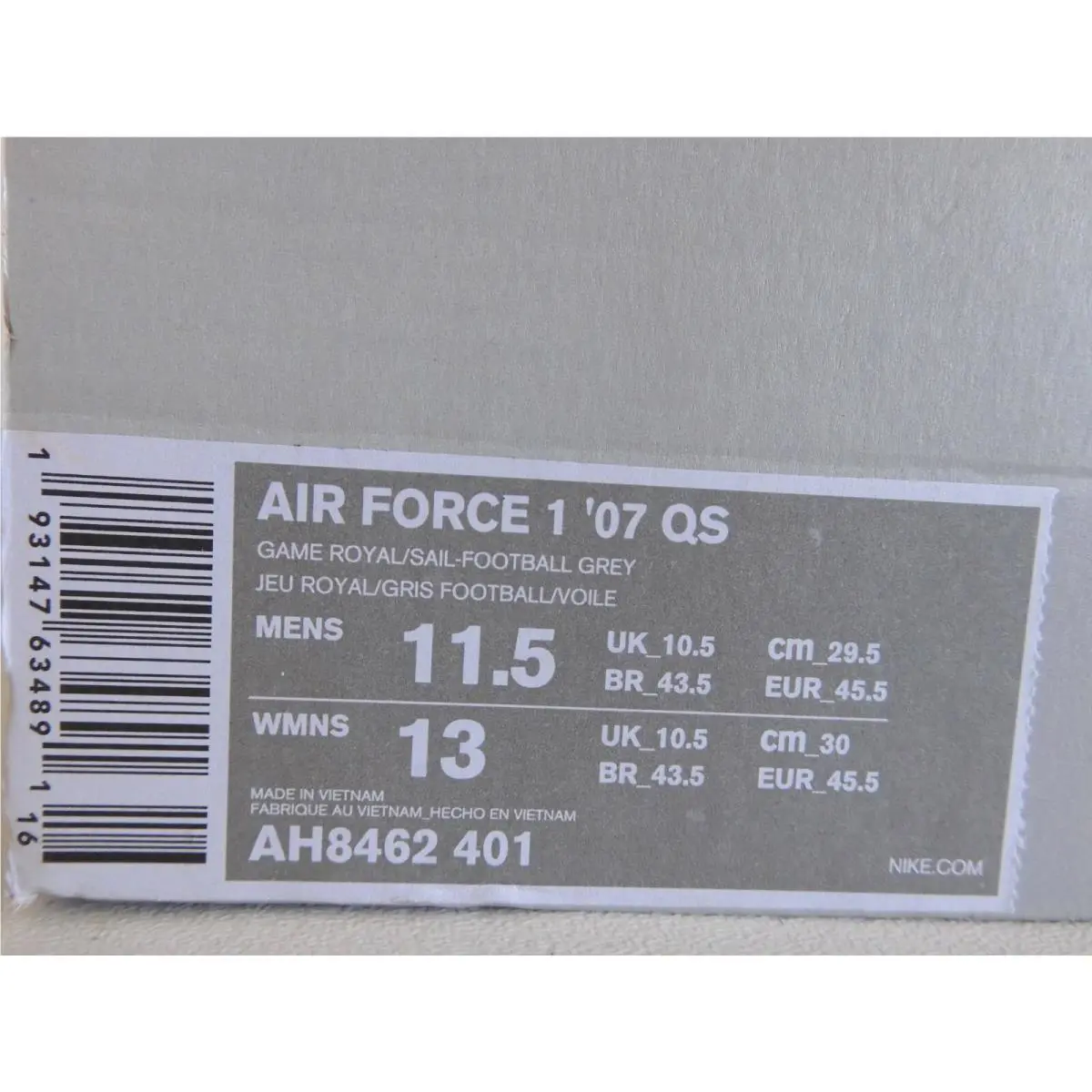 Nike shoes - Nike Air Force 1 `07 - AH8462-401 - Blue (UPC: 193147634891) 3