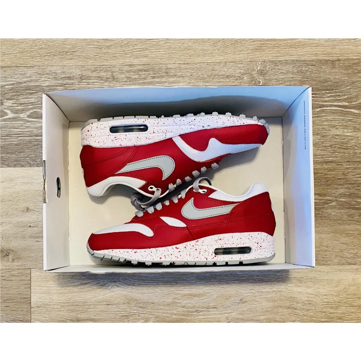 Nike ID Air Max 1 ‘nike By You’ Red White Grey 943757-901 Women’s Size 6