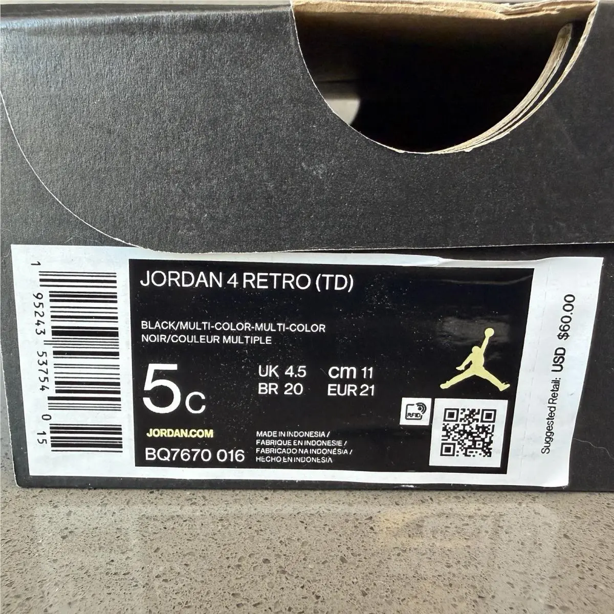 Nike shoes - Jordan 4 Retro (TD) - Retro - BQ7670 016 - Black, Red 5