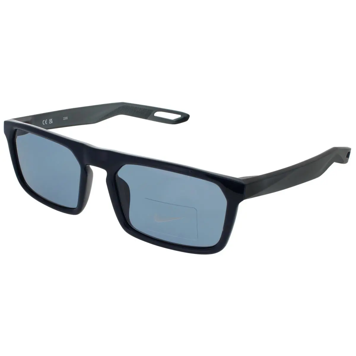 Nike NV03 DZ7374 451 Sunglasses Obsidian Frame Blue Lenses 55 mm