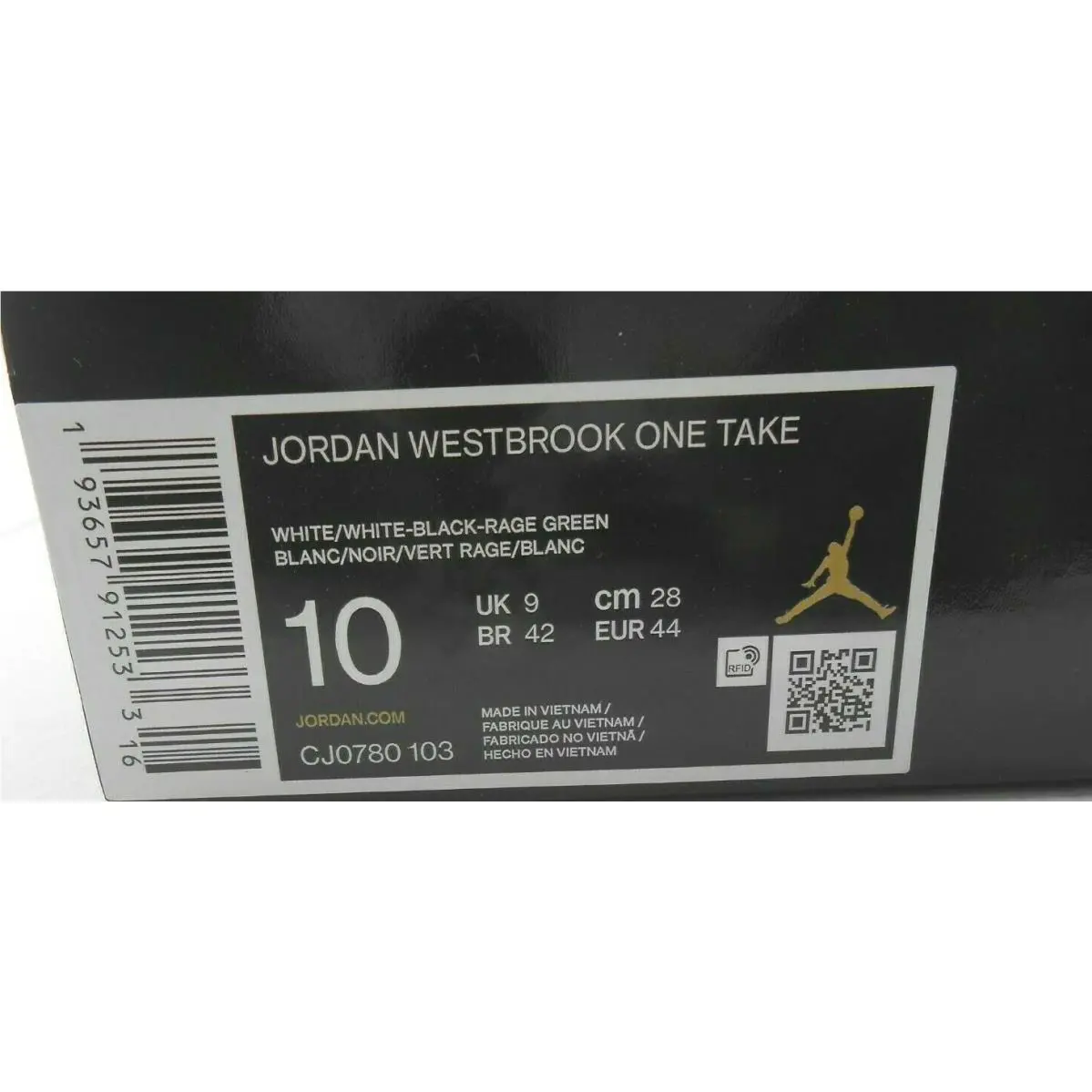 Nike shoes - WESTBROOK ONE TAKE - WESTBROOK ONE TAKE - CJ0780-103 - White, Green And Black (UPC: 193657912540) 1