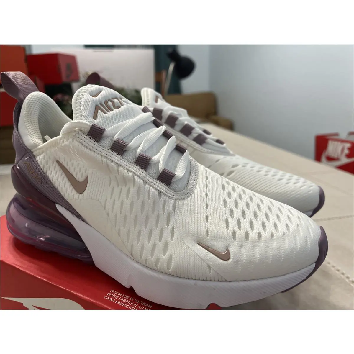 Nike shoes - Nike Air Max 270 (GS) - 943345 110 - Summit White Metallic Red Bronze 4