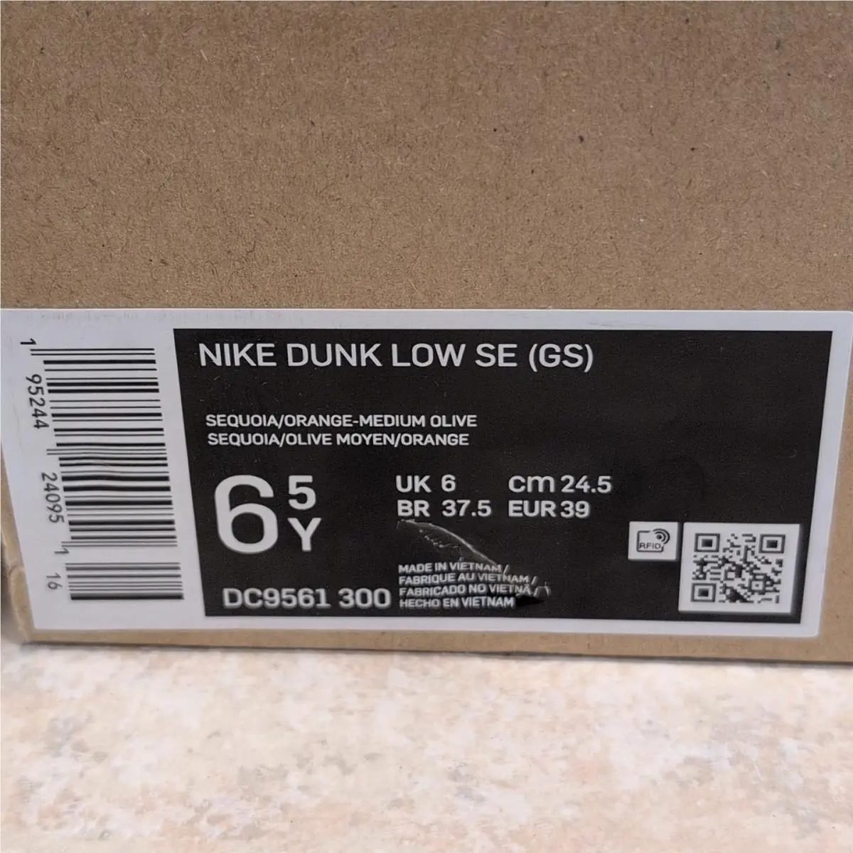 Nike shoes - Nike Dunk Low - Dunk Low - DC9561-300 - Sequoia/Orange-Medium Olive 7